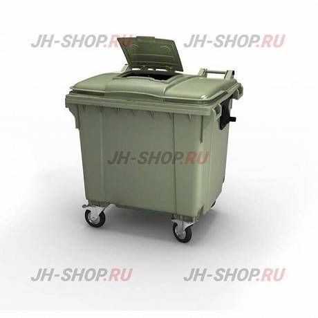 Крышка для мусорного бака  660 литров,  "Крышка в крышке",  зеленый картинка